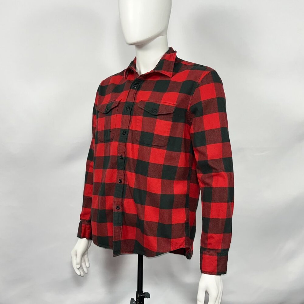 American Eagle Men's Long Sleeve Shirt Size Medium Red Striped - Picture 3 of 9